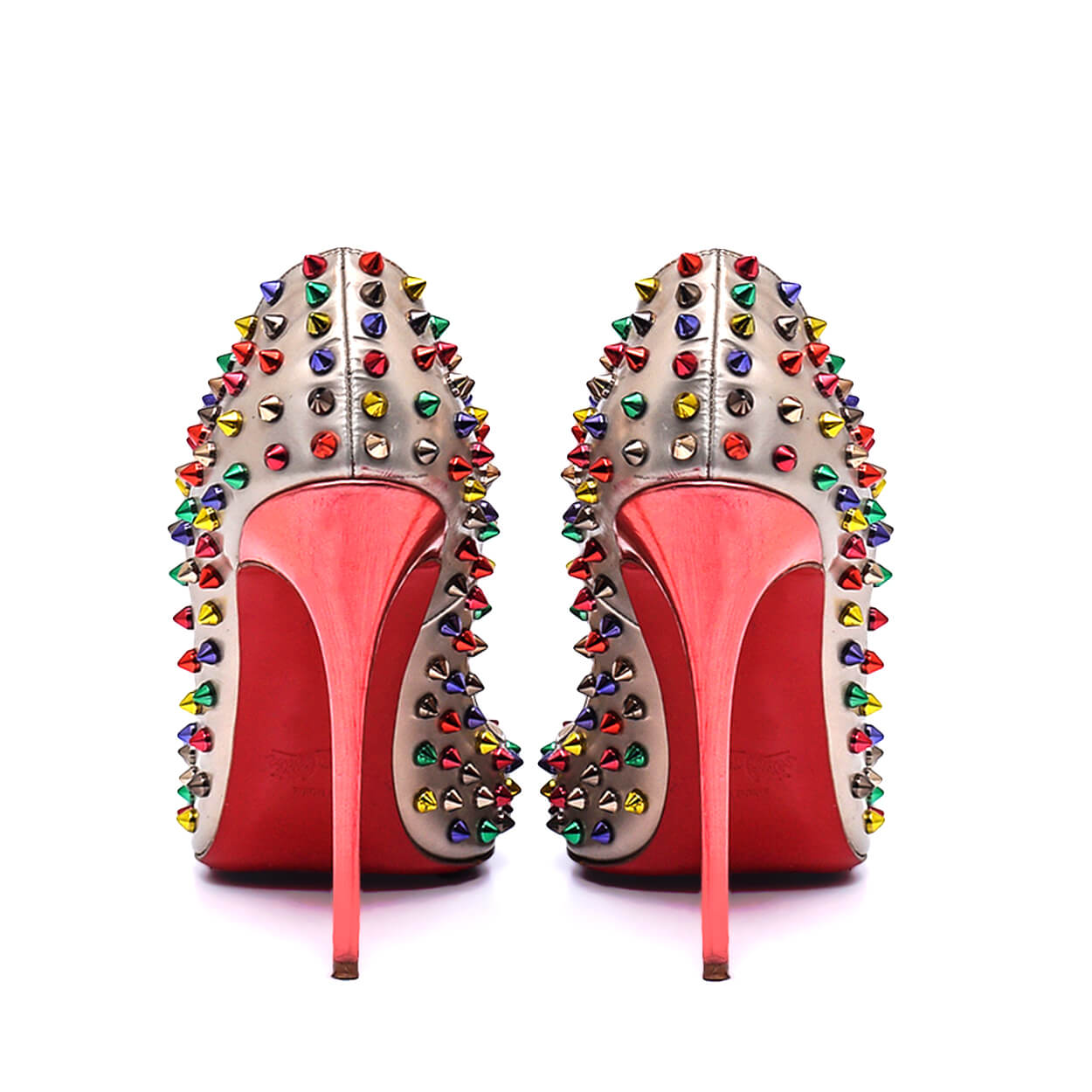 Christian Louboutin - Multicolor Leather Pigalle Follies Spikes Pumps 40